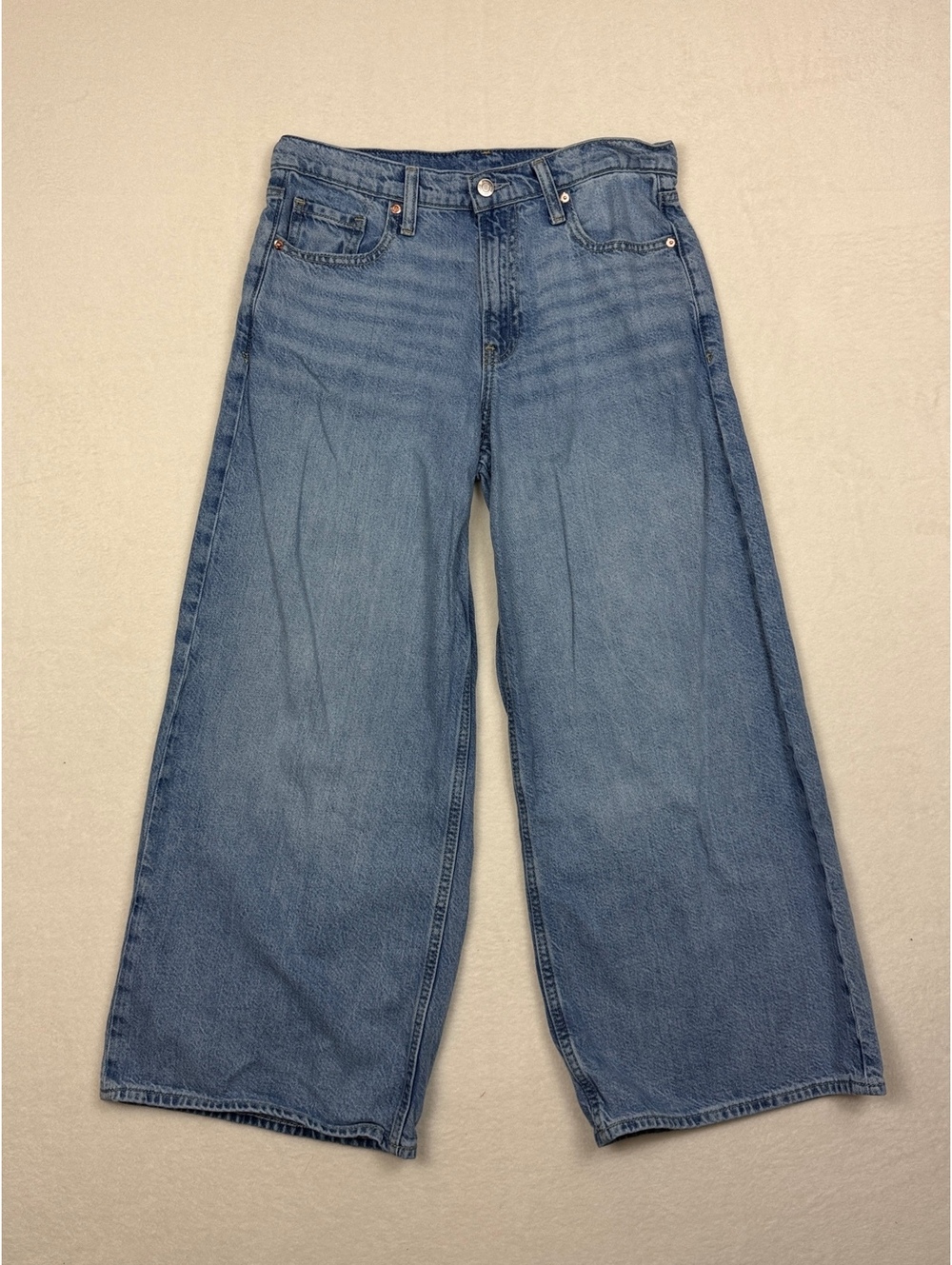 GAP Baggy Mid Rise Ultrasoft Denim Jeans Size 28/6 Petite